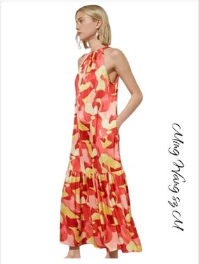 Ming Wang Summer Flowy Maxi Dress sz M